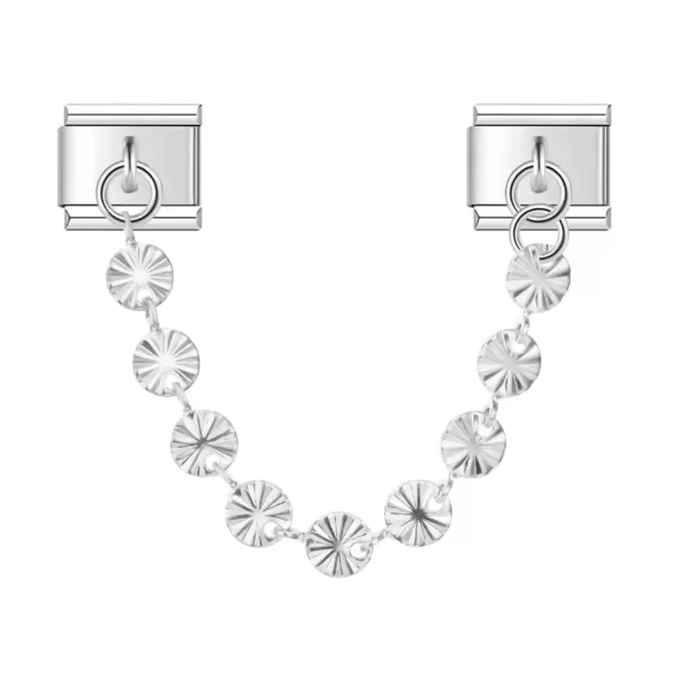 Silver Round Chain Double Charm