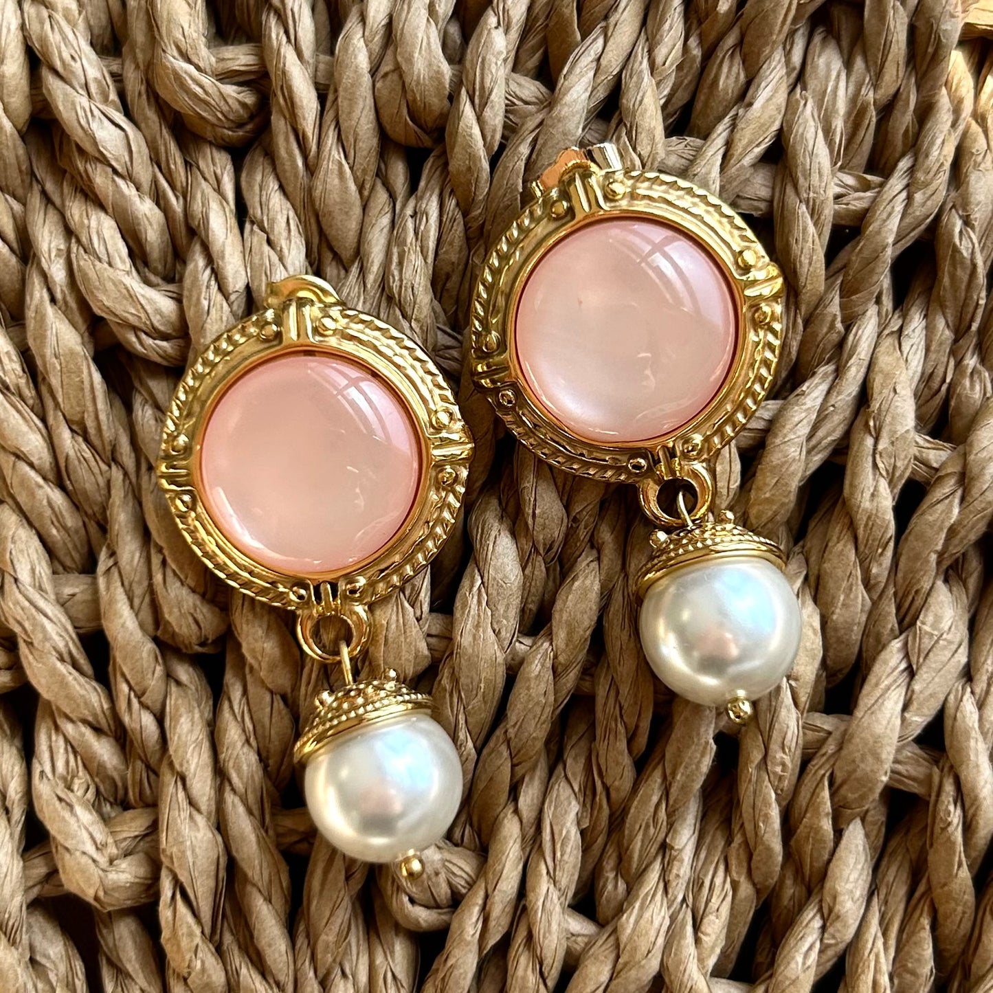 Coral Pearl Earrings