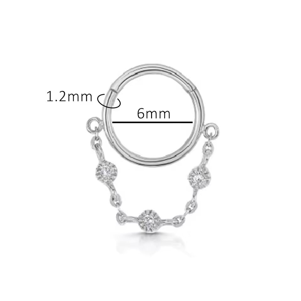Dainty Chain 6mm Helix Hoop