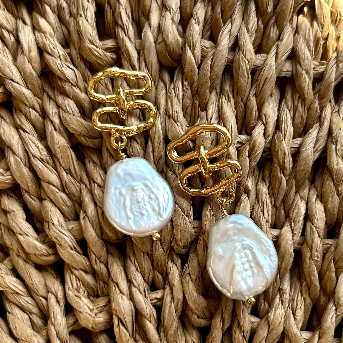 Round Baroque Pearl Earrings