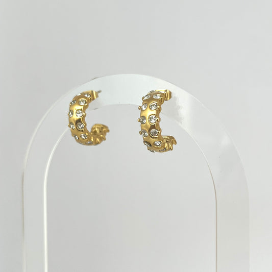 Golden Vine Studded Hoops