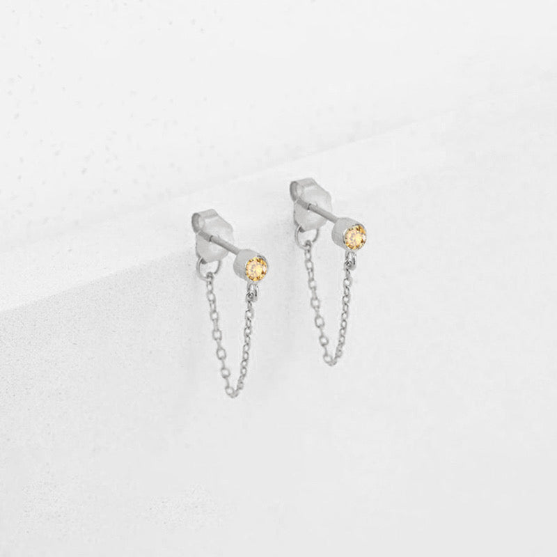 Birthstone Chain Earrings