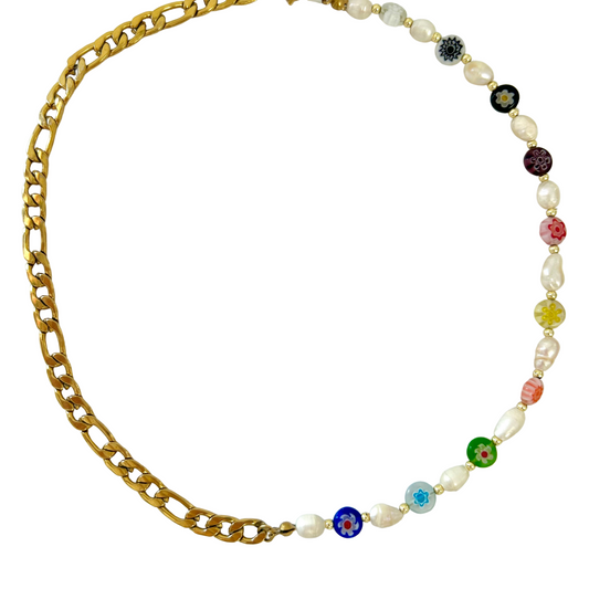Chain and Millefiori Necklace