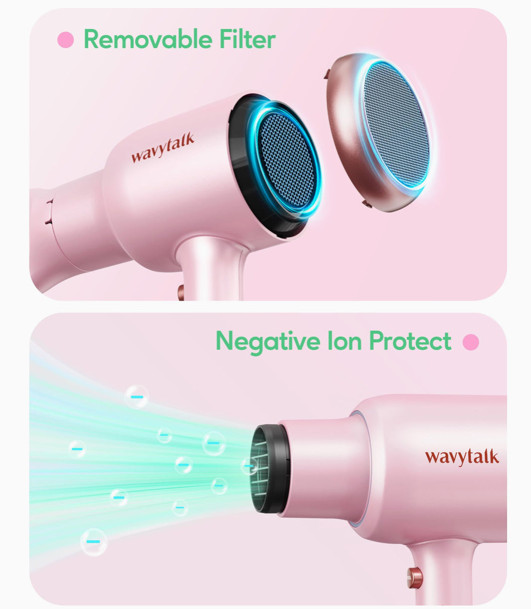 Wavytalk Pink Hair Dryer