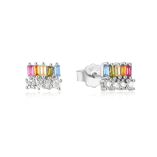 Baguette Rainbow Studs