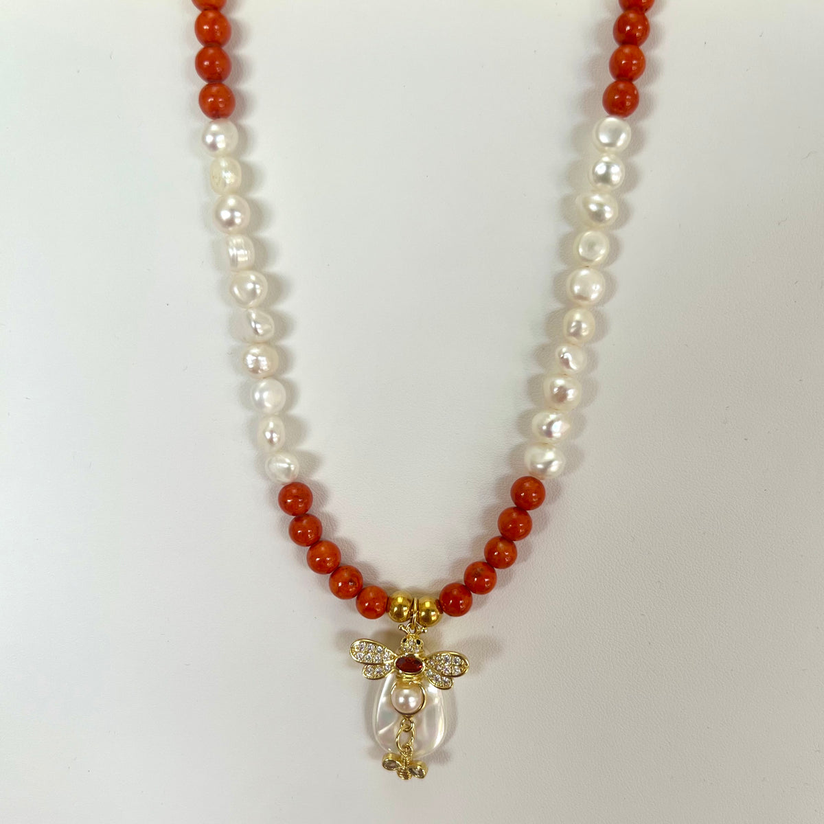 Pearl Bee Necklace