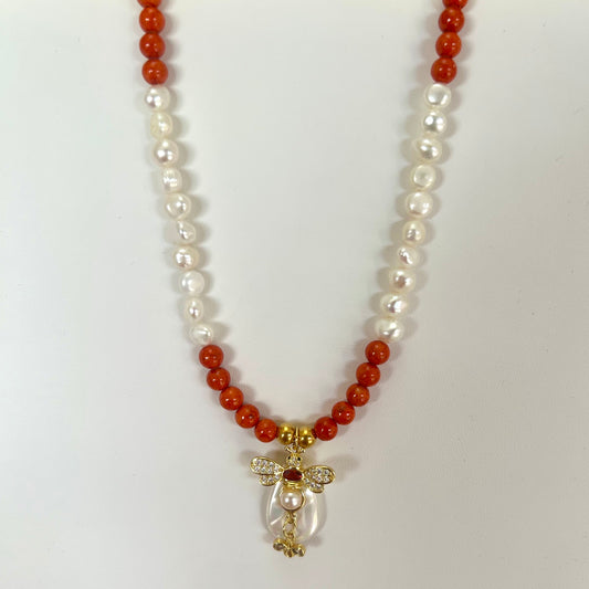 Pearl Bee Necklace