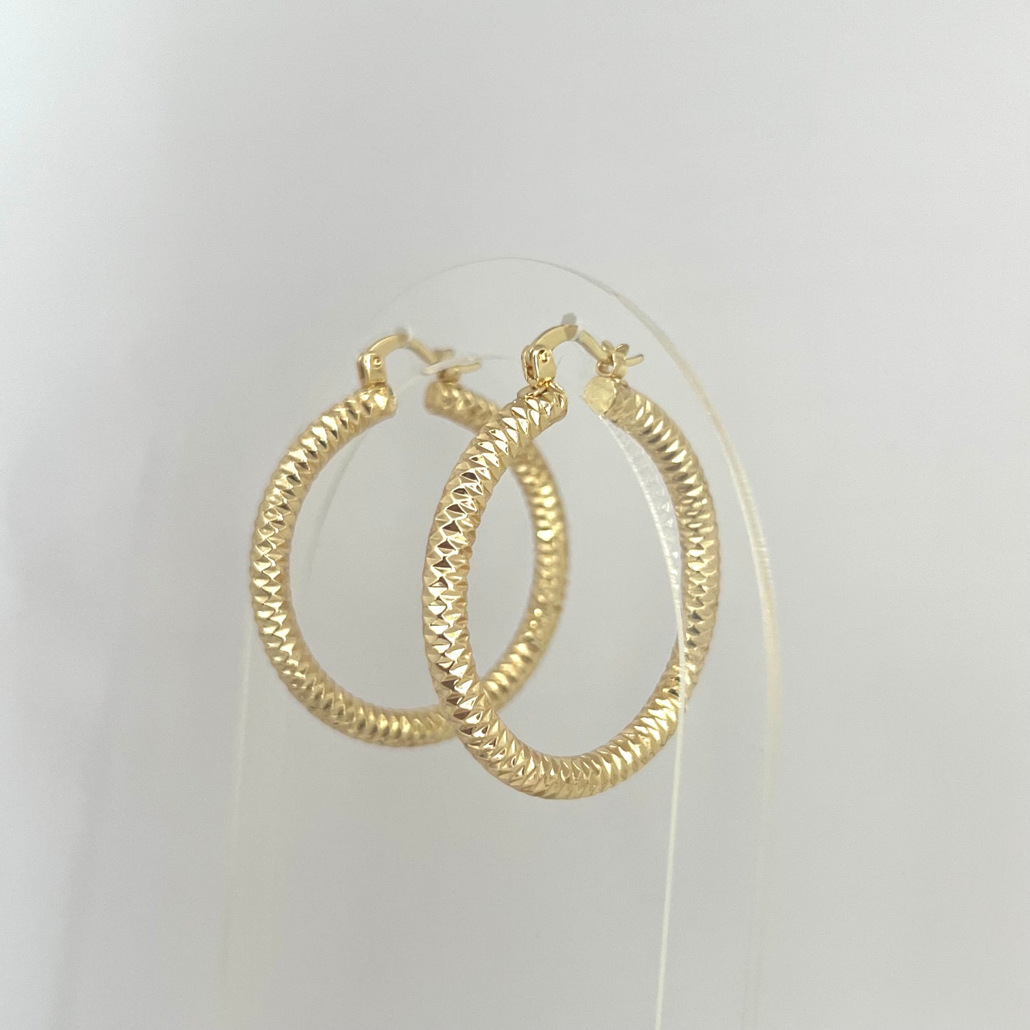 Large Textured Hoops