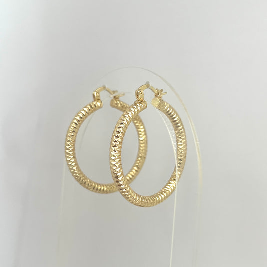 Large Textured Hoops