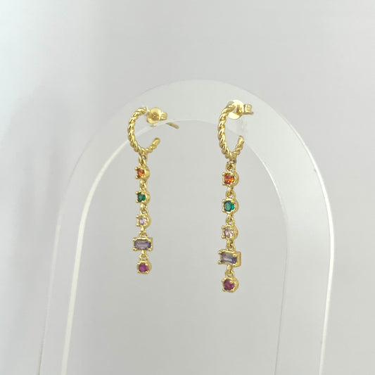 Aretes Dorados Multicolor