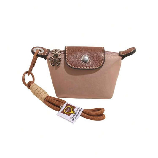Light Brown Mini Le Pliage Pouch Keychain