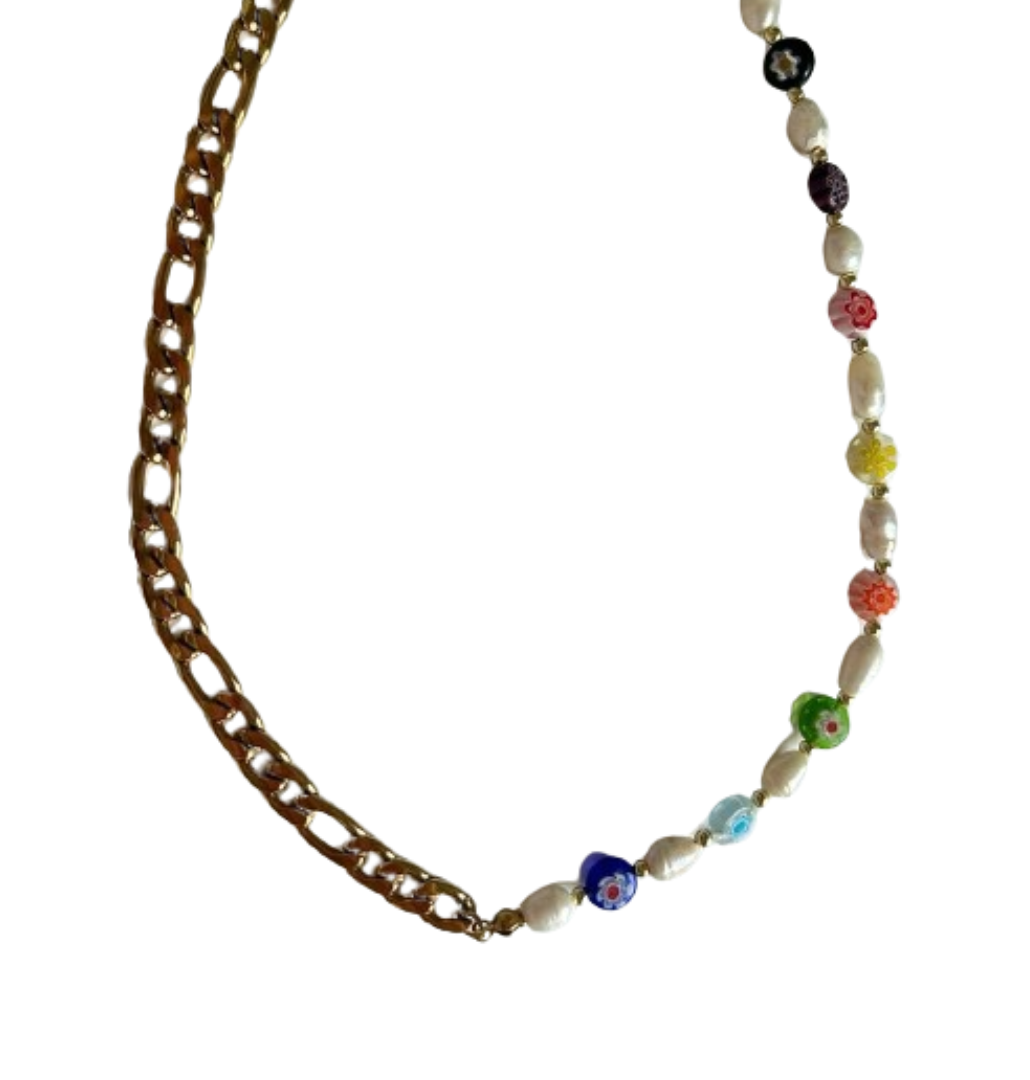 Chain and Millefiori Necklace