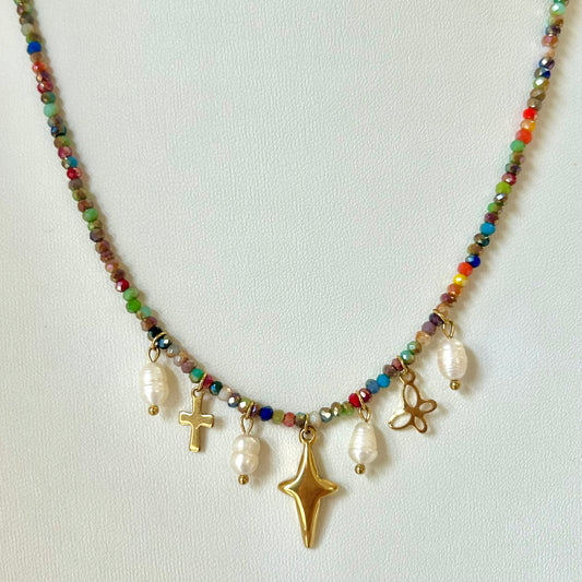 Crystal Charm Necklace (Star)