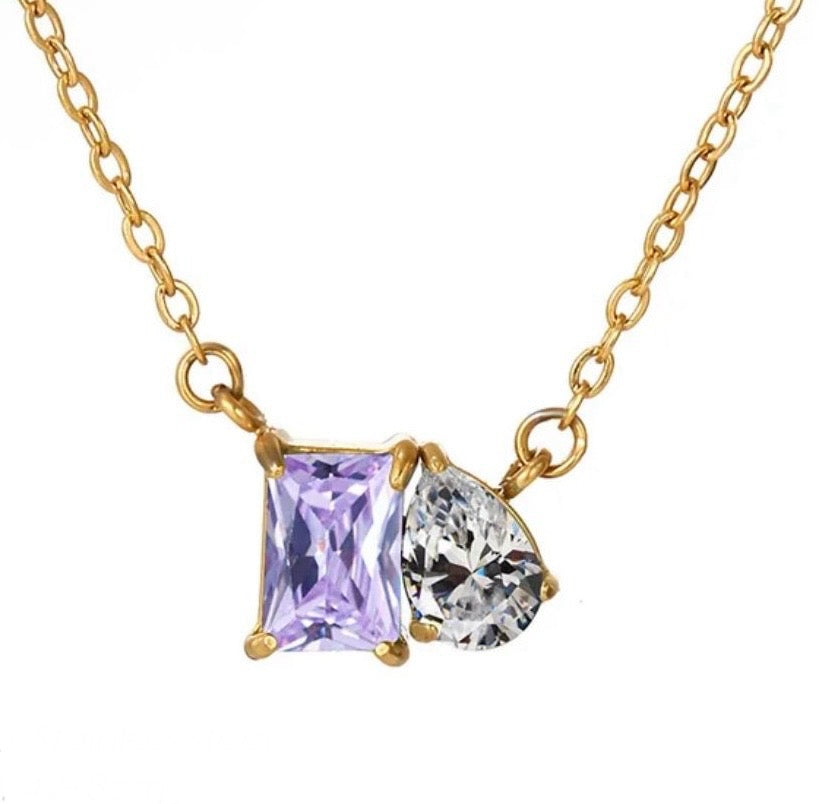 Double Stone Necklace