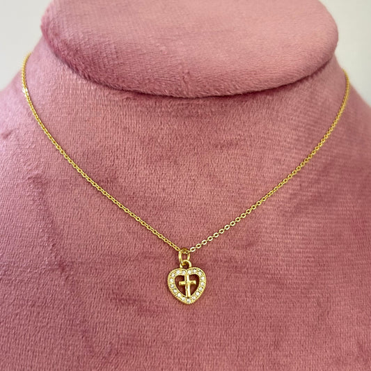 Mini Heart & Cross Necklace