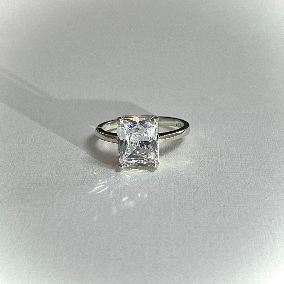 Anillo Cristal Rectangular