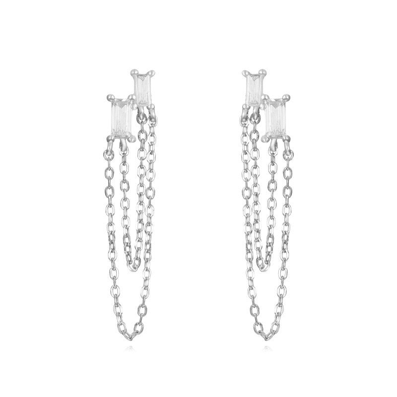 Dainty Double Chain Earrings