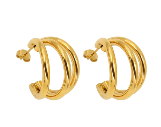 Golden Triple Hoops