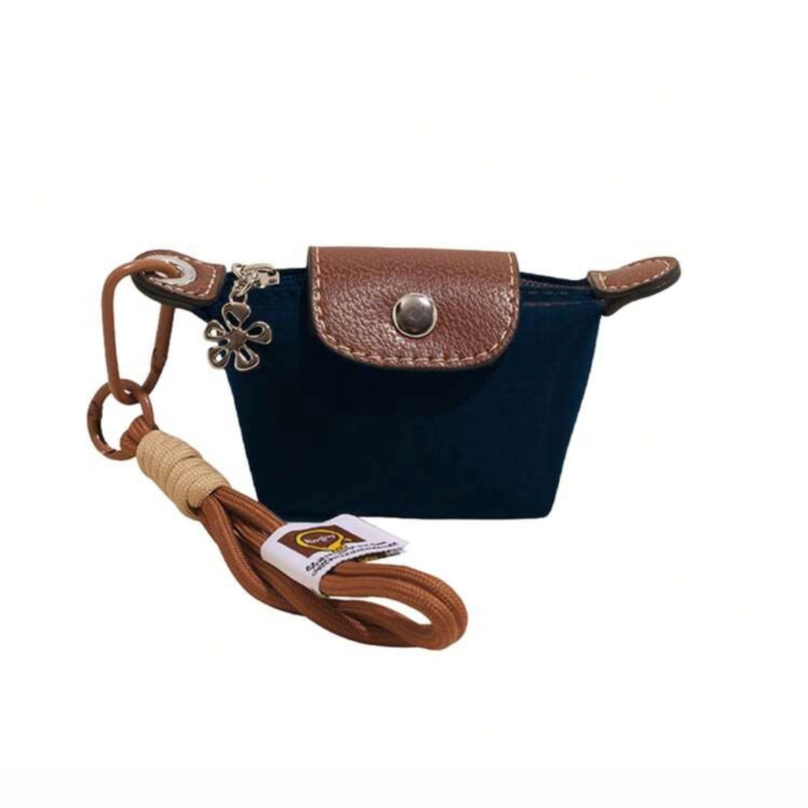 Navy Mini Le Pliage Pouch Keychain
