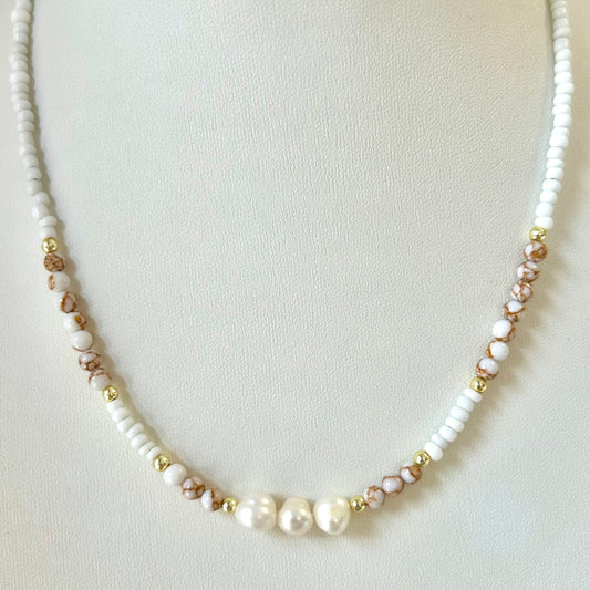 White Beaded Necklace