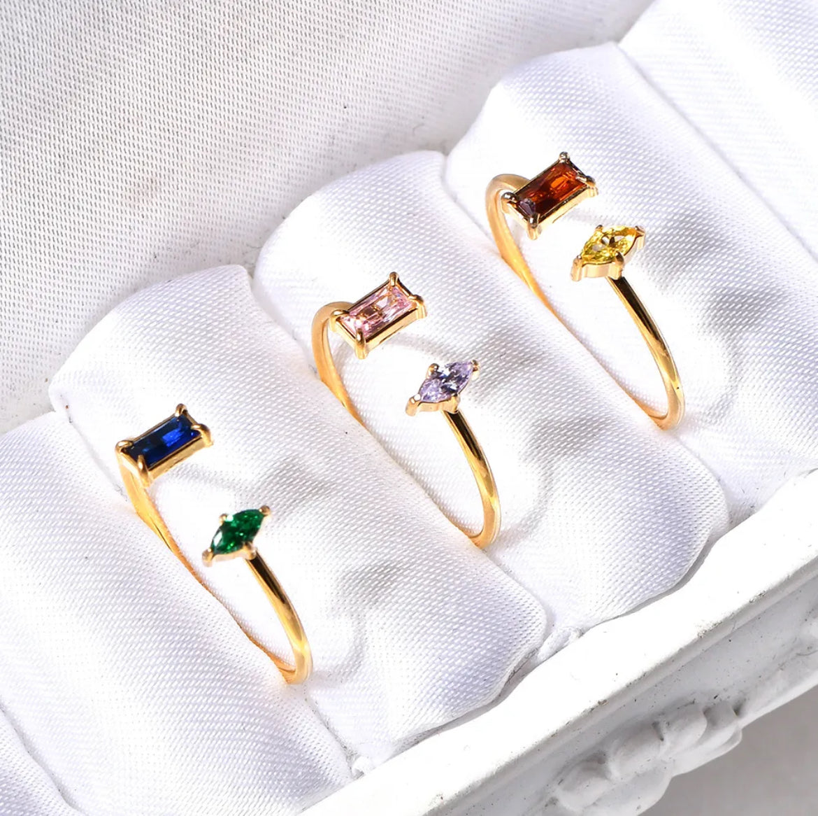 Double Stone Open Ring