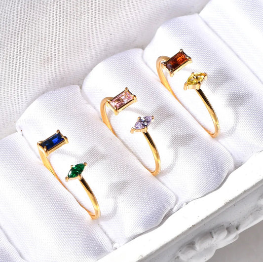 Double Stone Open Ring