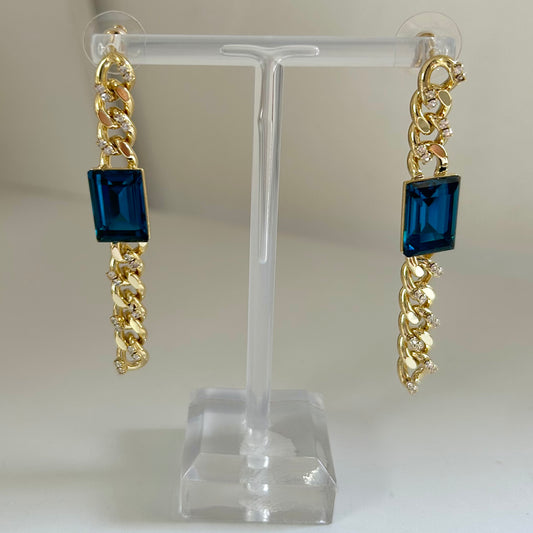 Blue Gem Earrings