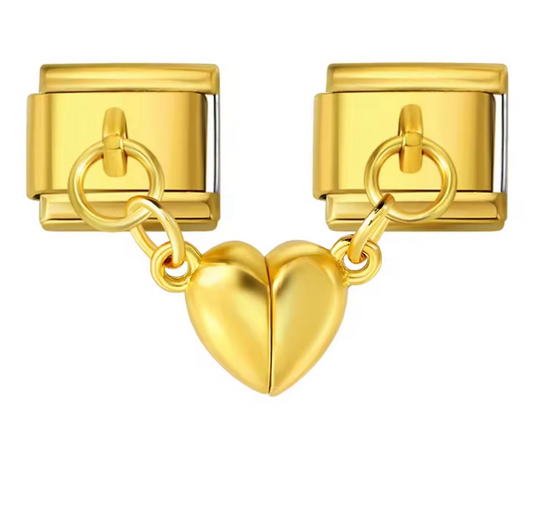 Golden Magnetic Heart Charm