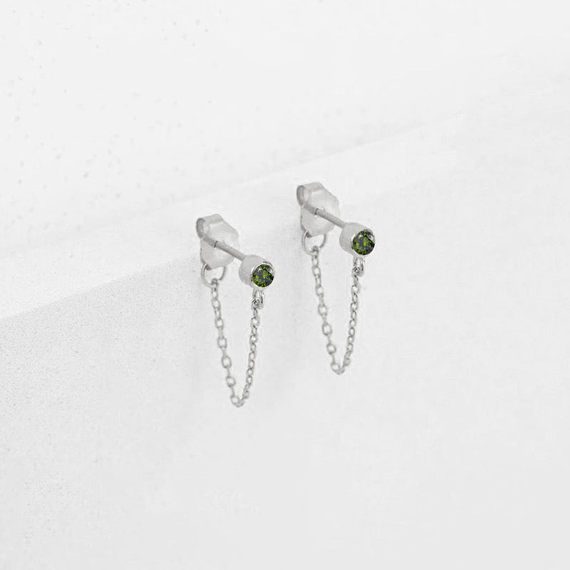 Birthstone Chain Earrings