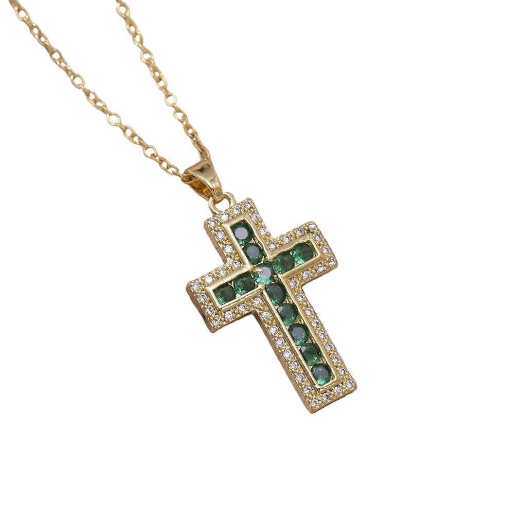 Green Cross Necklace