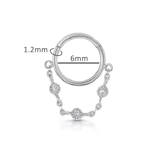 Dainty Chain 6mm Helix Hoop