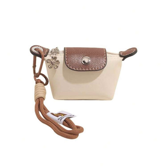 Beige Mini Le Pliage Pouch Keychain