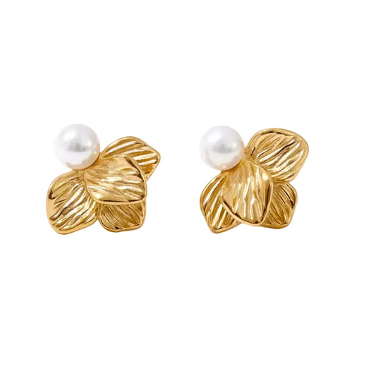 Pearl Flower Studs