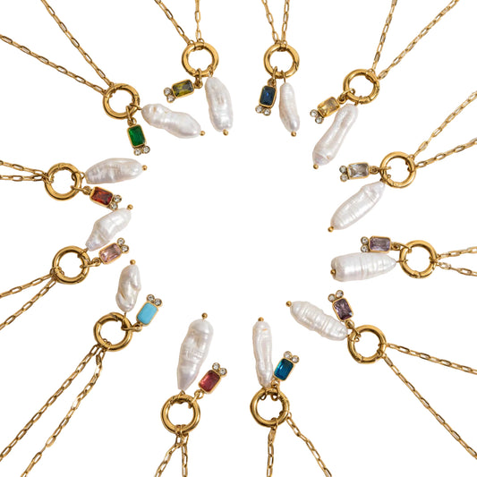 Baroque Birthstone Necklace