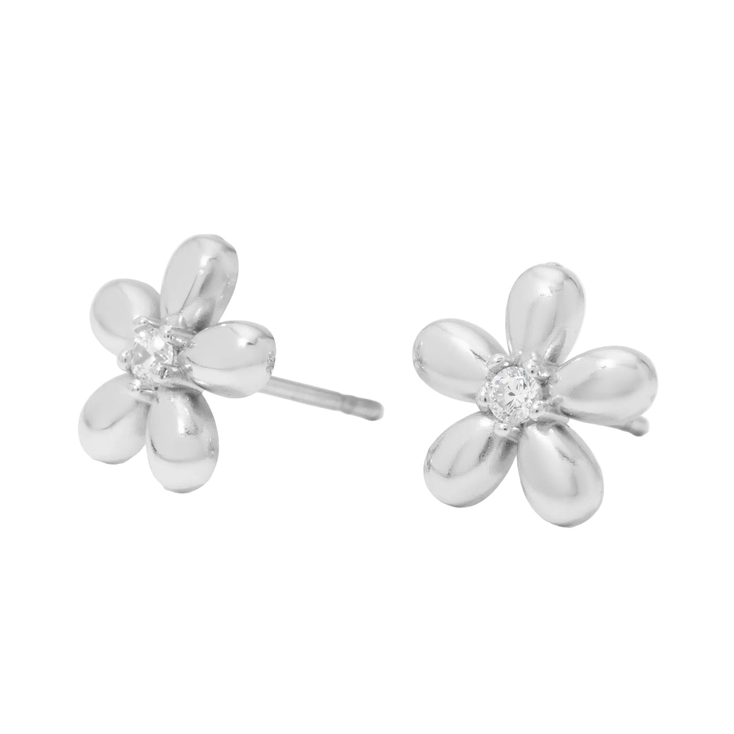 Silver Flower Studs
