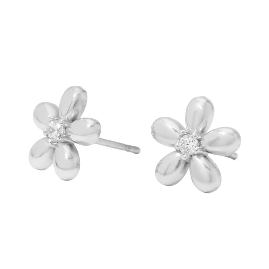 Silver Flower Studs
