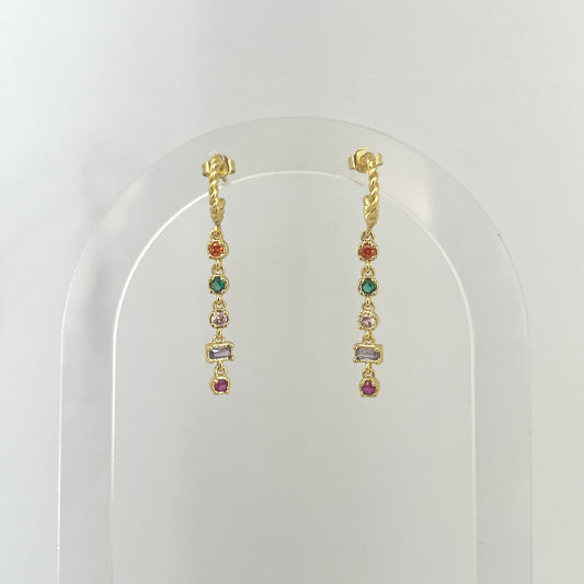 Aretes Dorados Multicolor