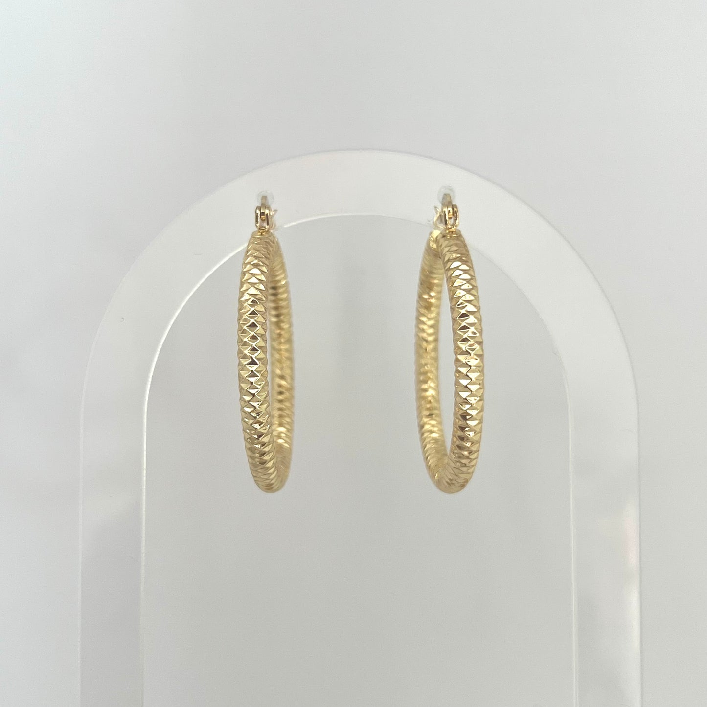 Large Textured Hoops