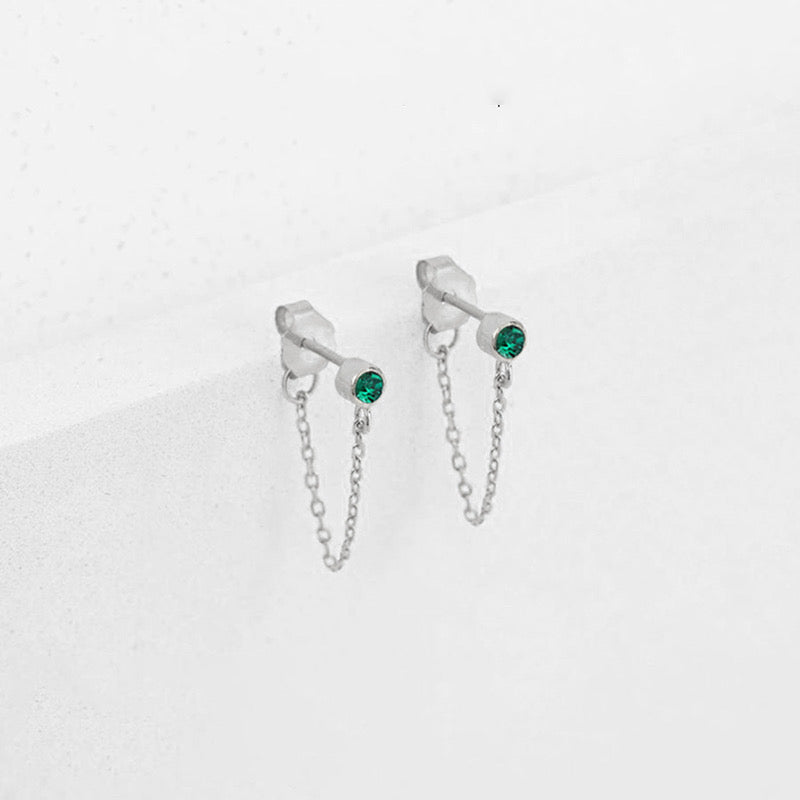 Birthstone Chain Earrings