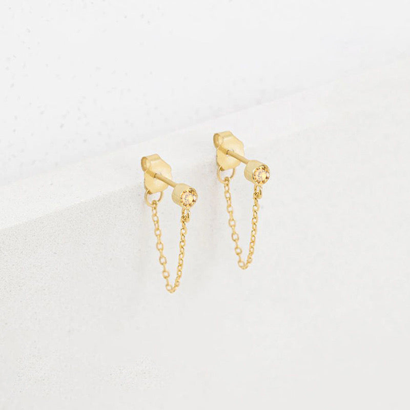 Birthstone Chain Earrings