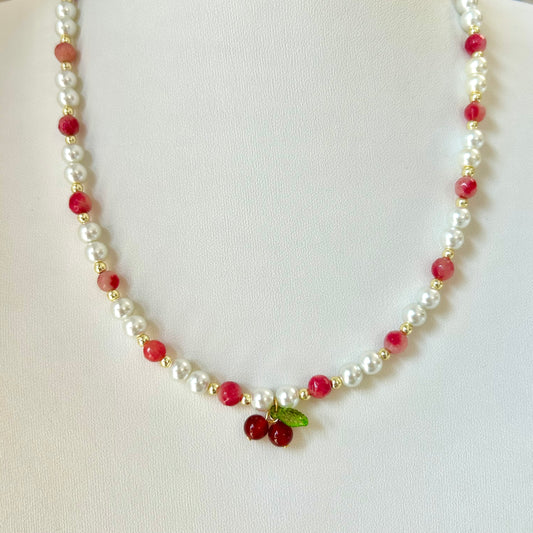 Cherry Beaded Necklace
