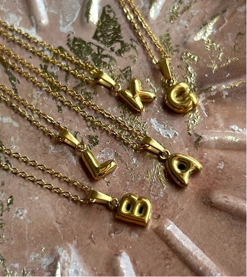 Mini Bubble Initial Necklace