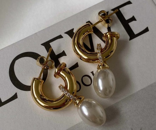 Double Use Pearl Hoops