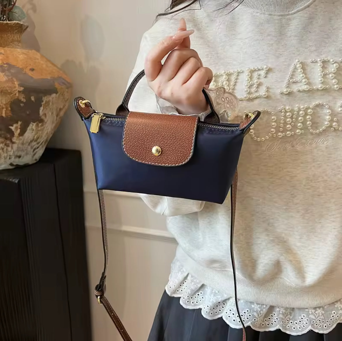 Baby Pink Le Pliage Pouch Dupe