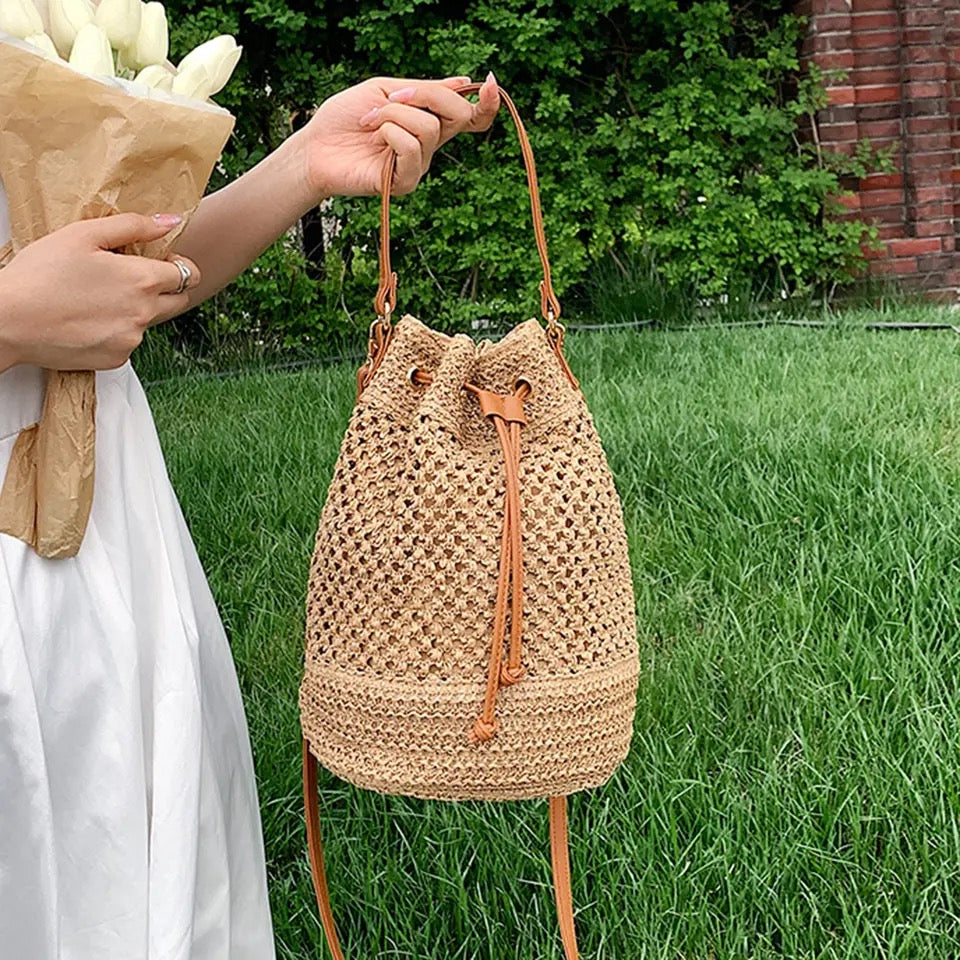 Brown Bucket Bilum Bag