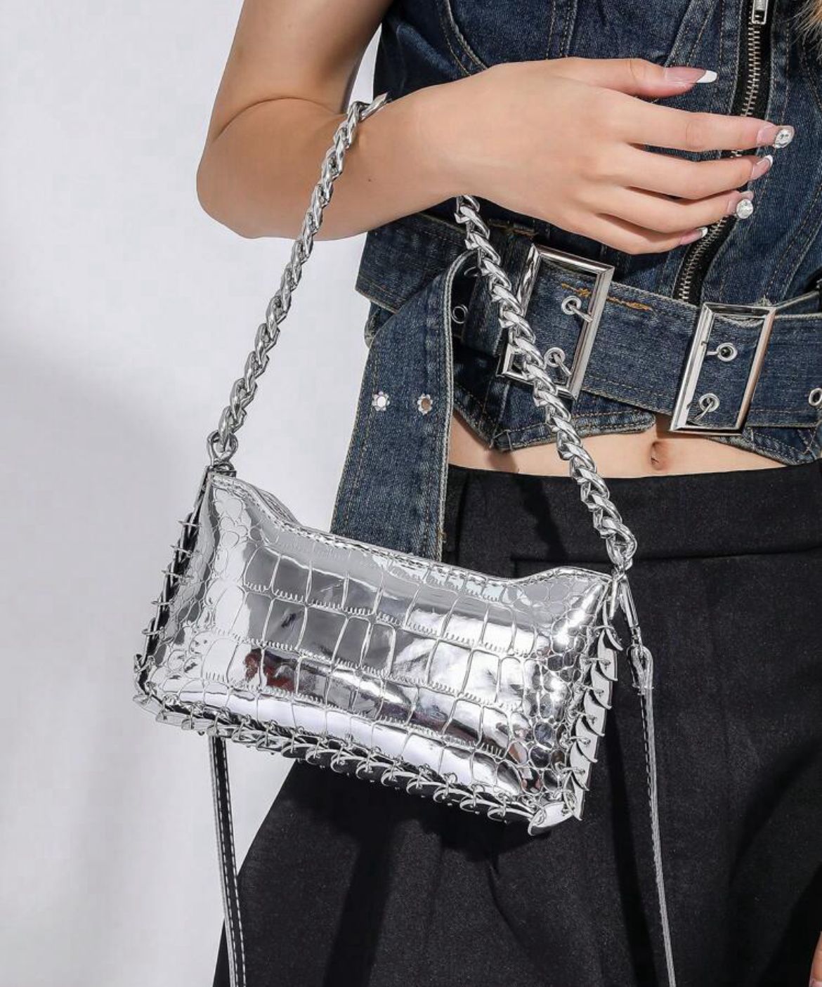 Silver Mini Bag