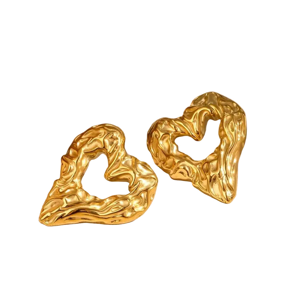 Textured Heart Studs