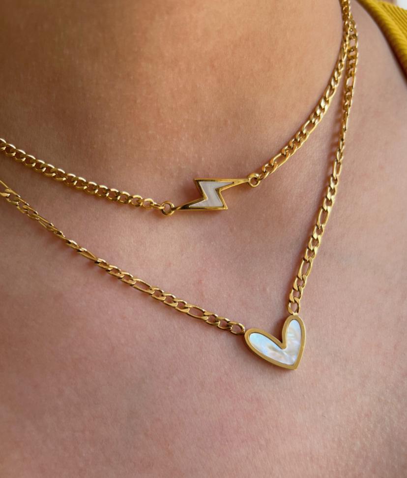 Heart and Lightning Necklaces